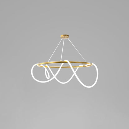 Serpentine Glow Gold Chandelier