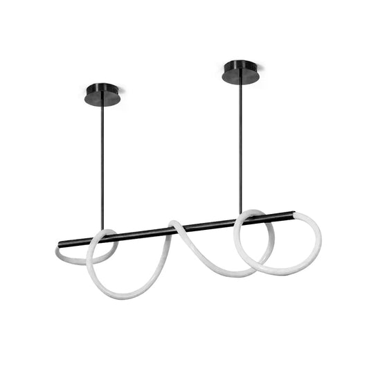 Serpentine Glow Black Chandelier