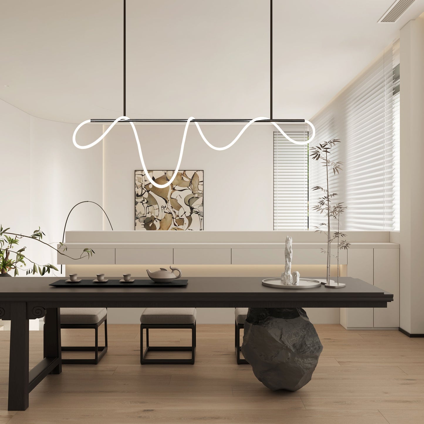 Serpentine Glow Black Chandelier