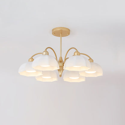 Frosted Glass Bell Chandelier
