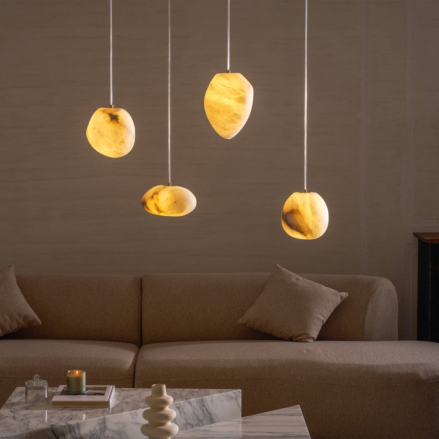 Galet Spanish Alabaster Pendant Lamp