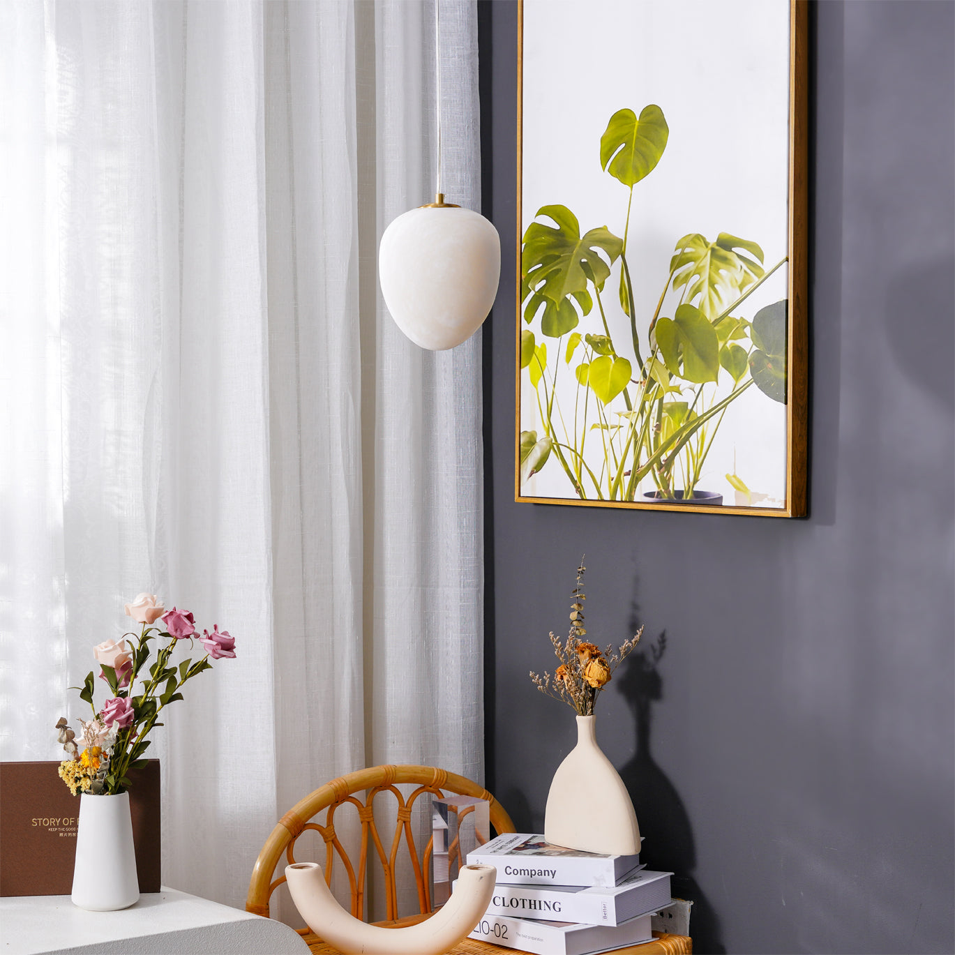 Galet Spanish Alabaster Pendant Lamp