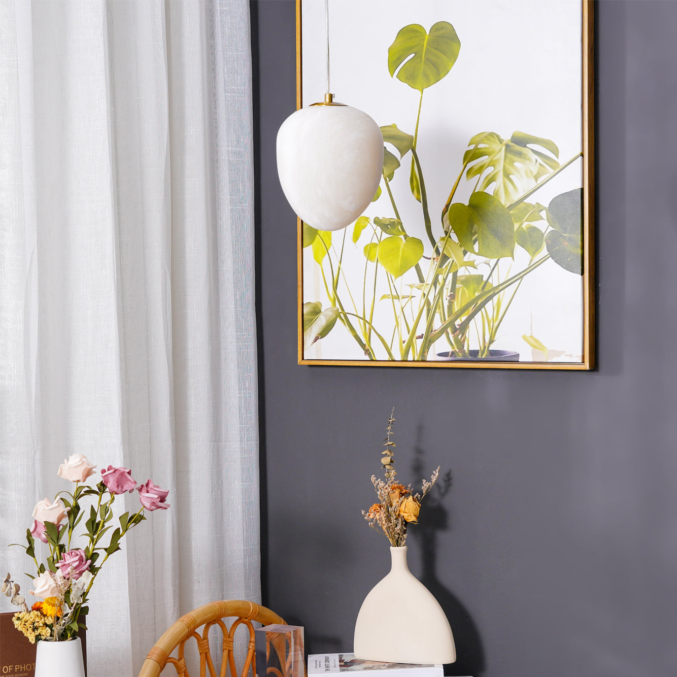 Galet Spanish Alabaster Pendant Lamp