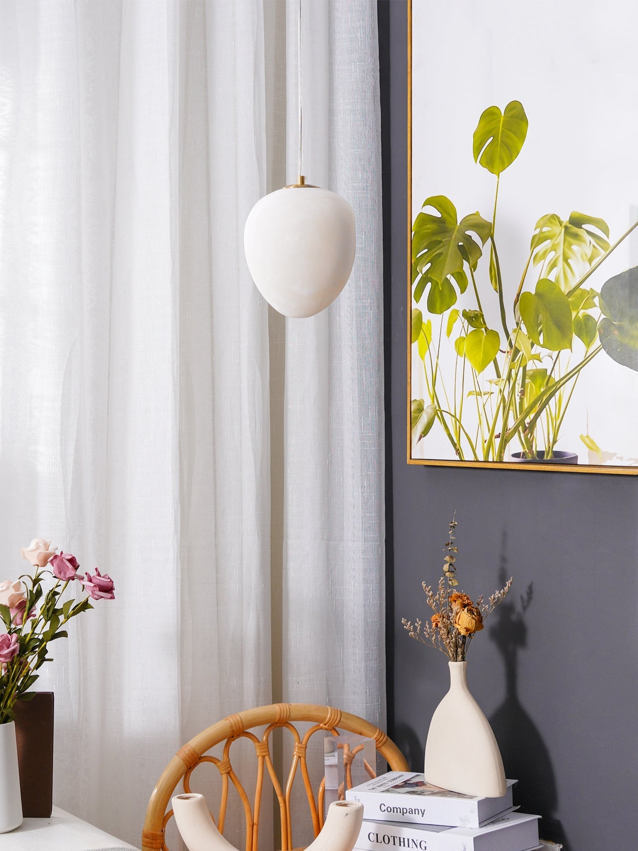 Galet Spanish Alabaster Pendant Lamp