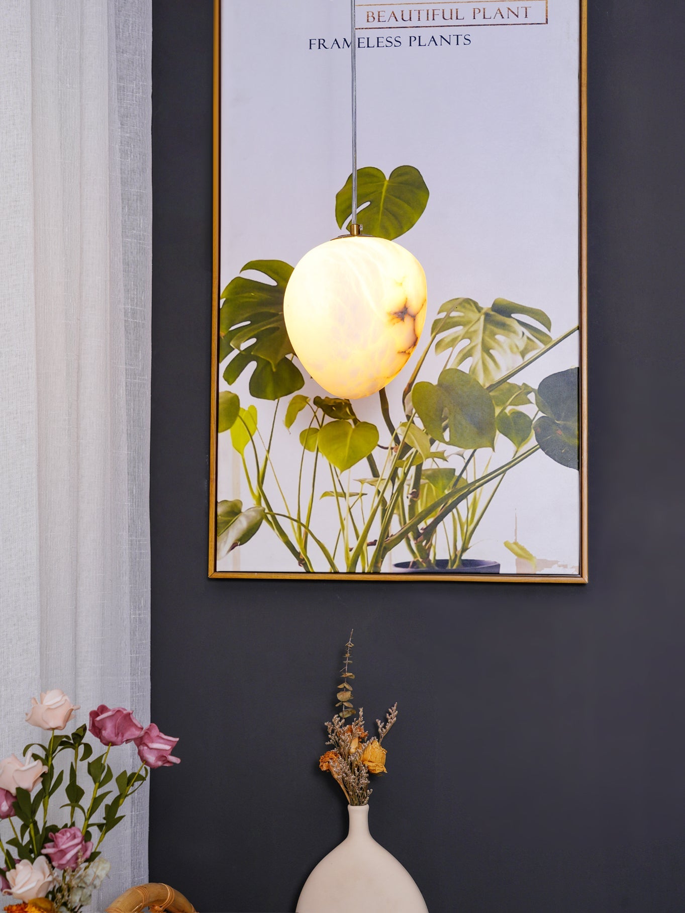 Galet Spanish Alabaster Pendant Lamp