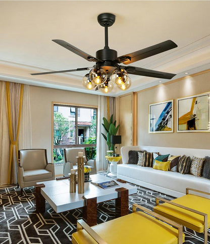 Glass Ball Ceiling Fan Light