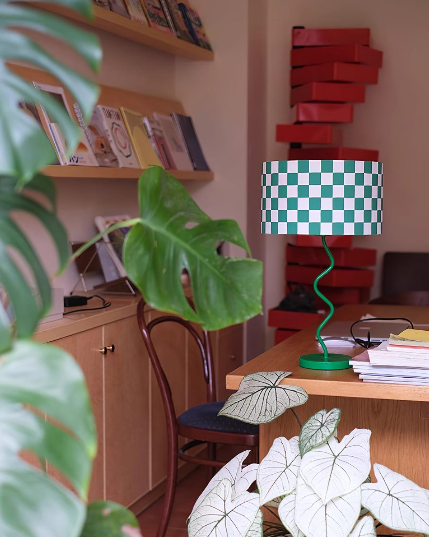 Green Chessboard Table Light