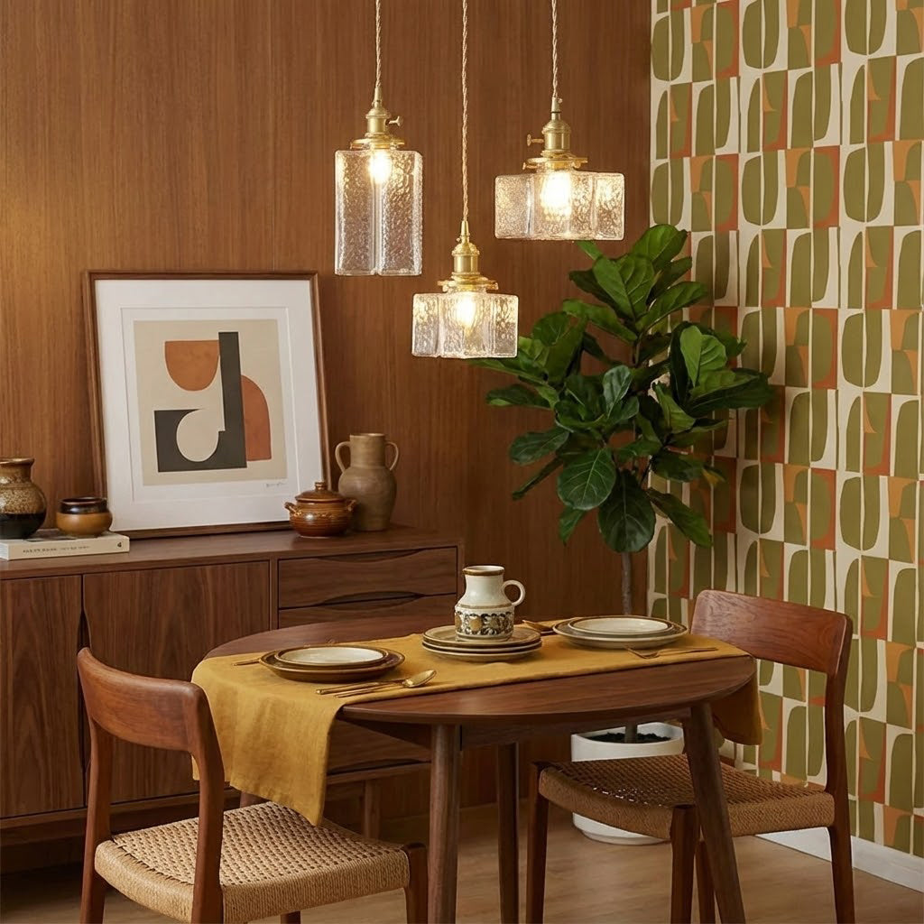 Jewel Glass Brass Pendant Light