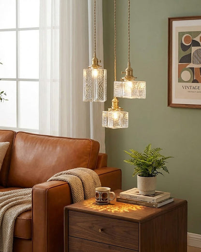 Jewel Glass Brass Pendant Light
