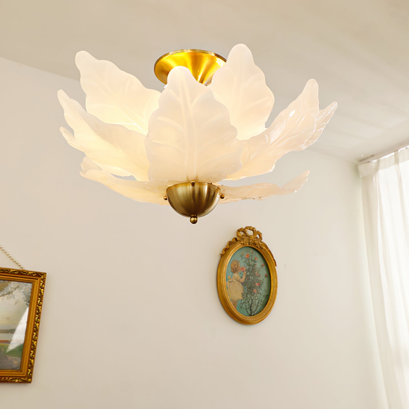 Leaf Glass Ceiling Lamp