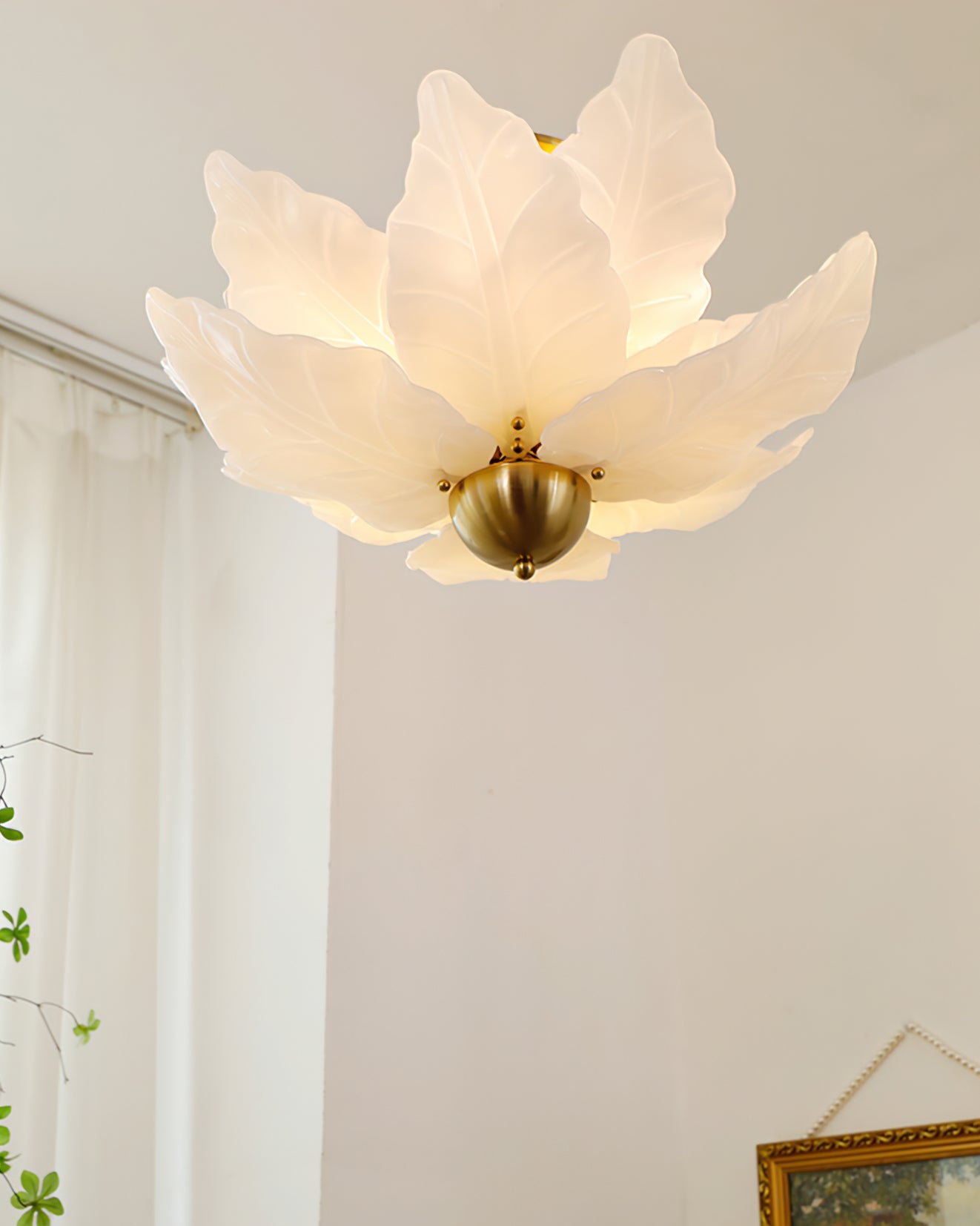 Leaf Glass Ceiling Lamp