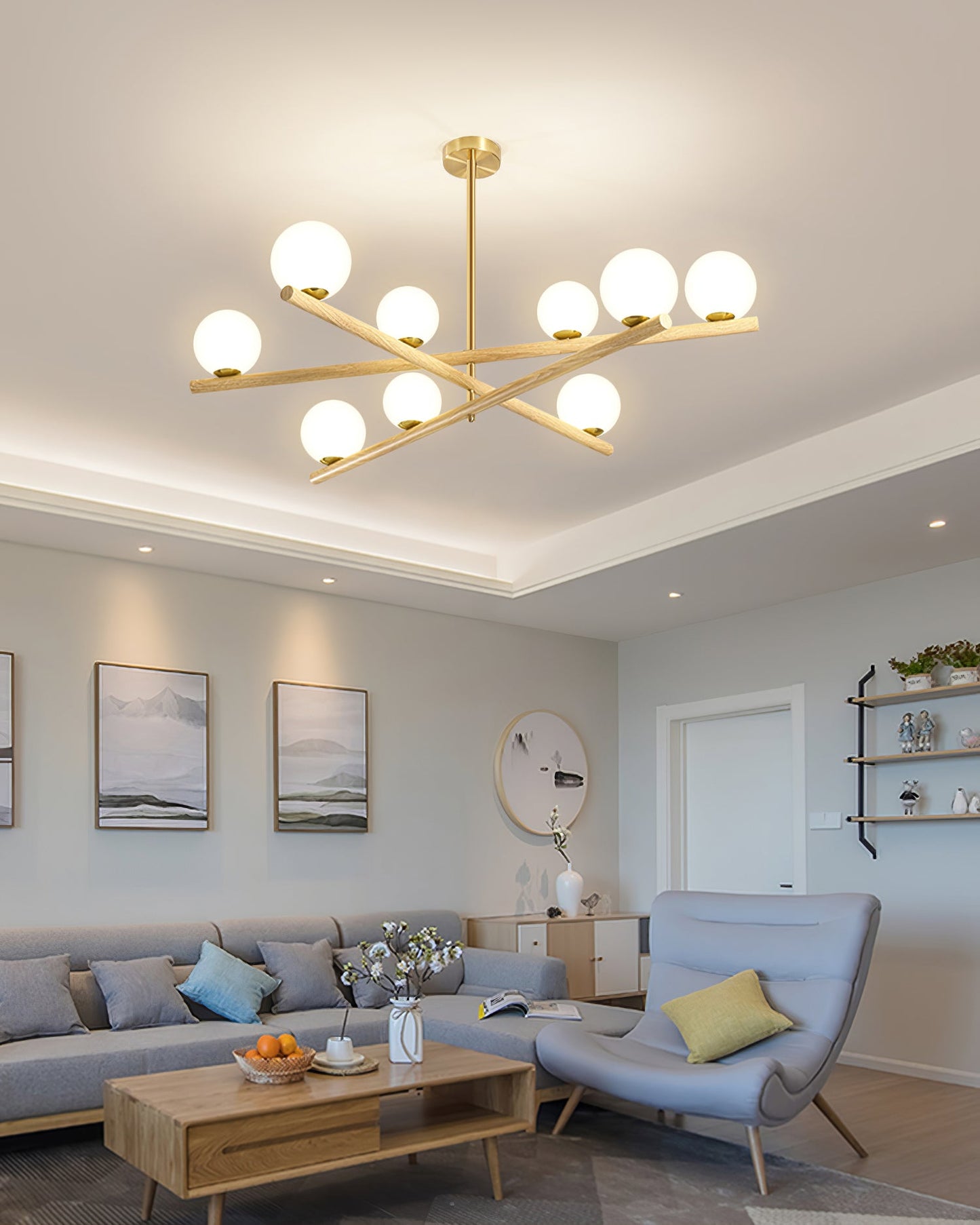 Line Ball Chandelier