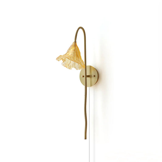 Lotus Amber Plug In Wall Lamp