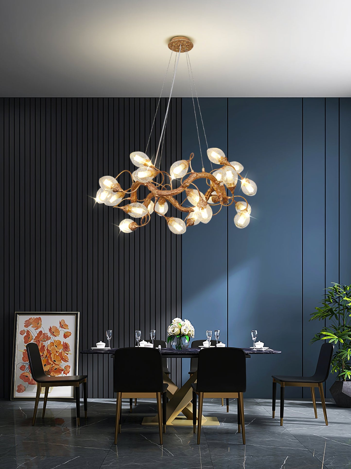 Lotus Brass Chandeliers