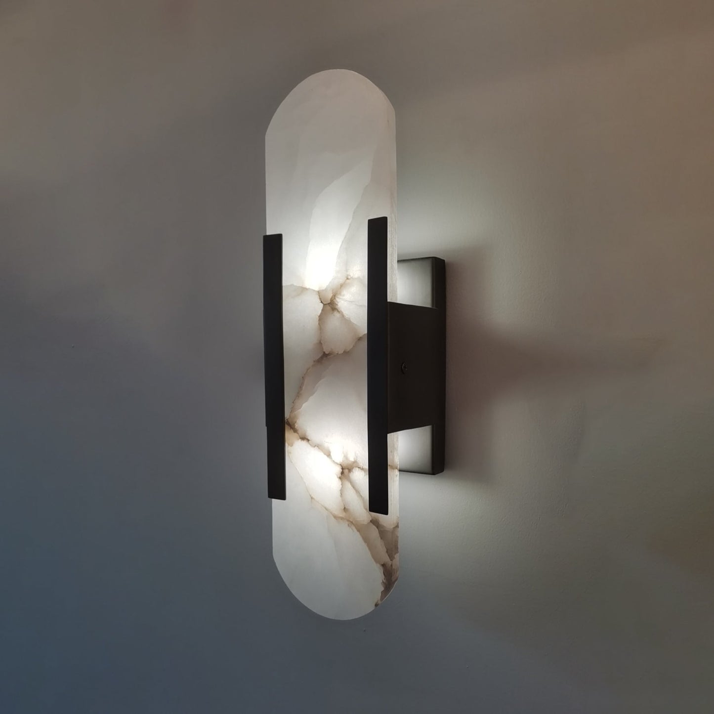 Geometric Harmony Alabaster Wall Lamp