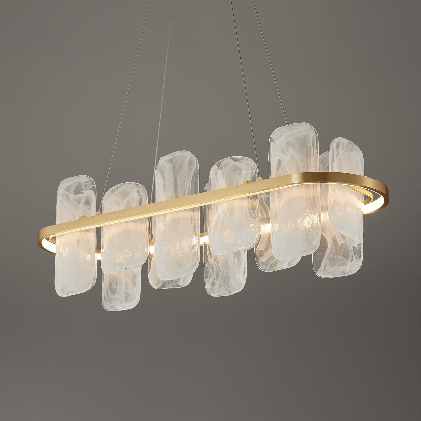 Mille Long Glass Chandelier