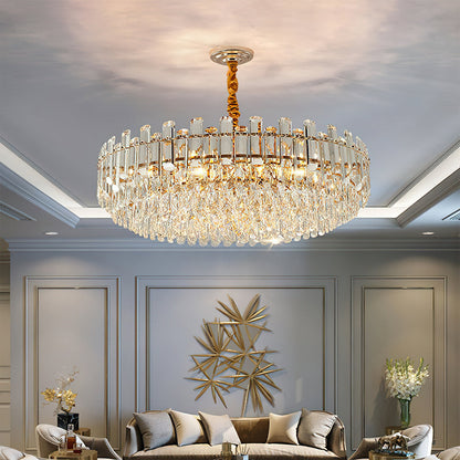 Modern Crystal Tier Chandelier