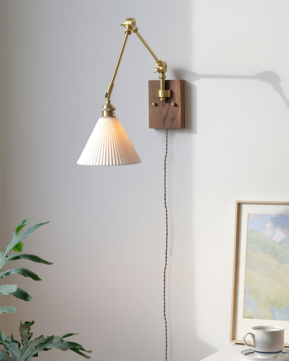 Murale Swing Arm Plug In Wall Lamp