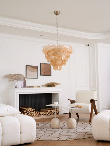 Murano Caramel Disc Chandelier