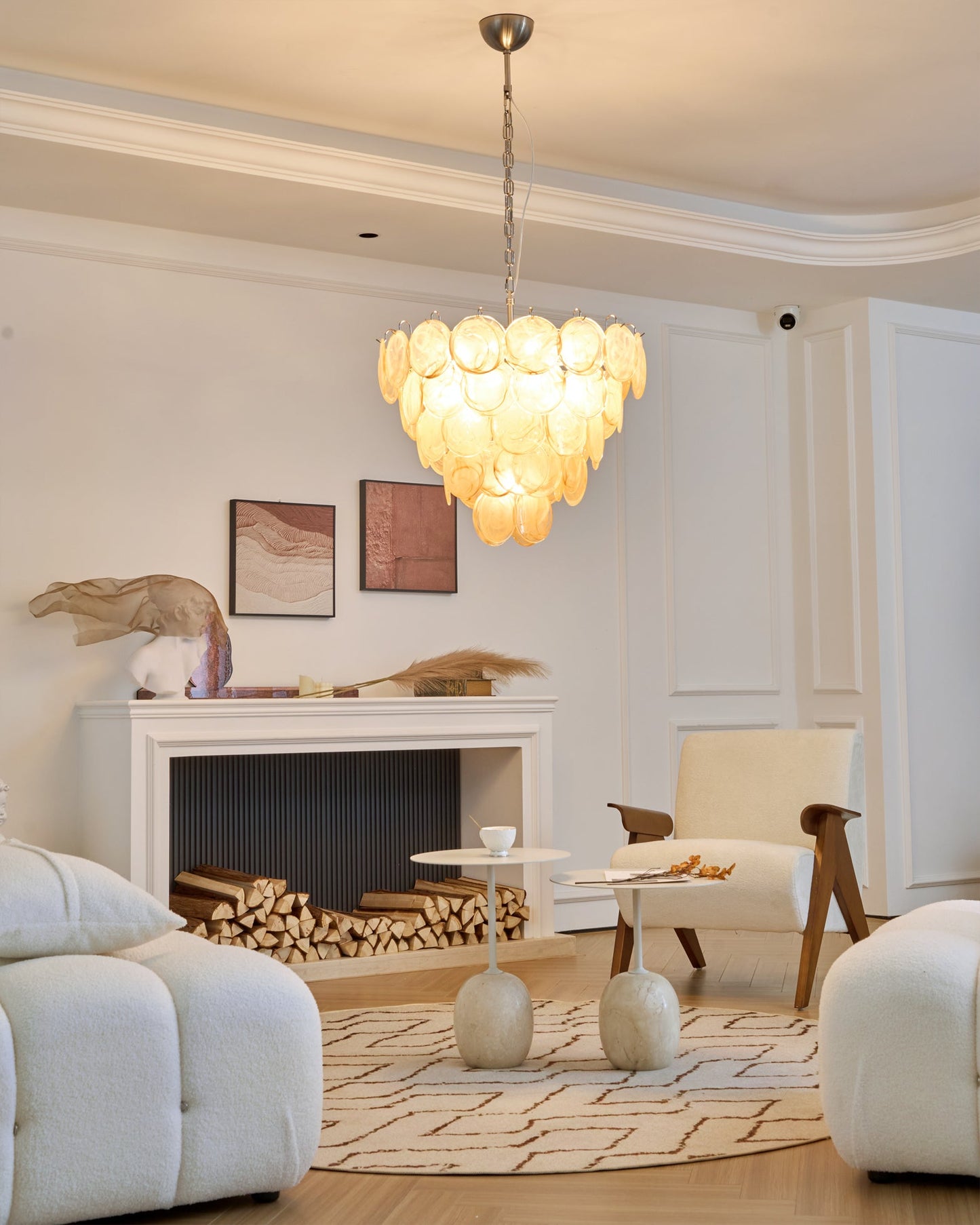 Murano Caramel Disc Chandelier