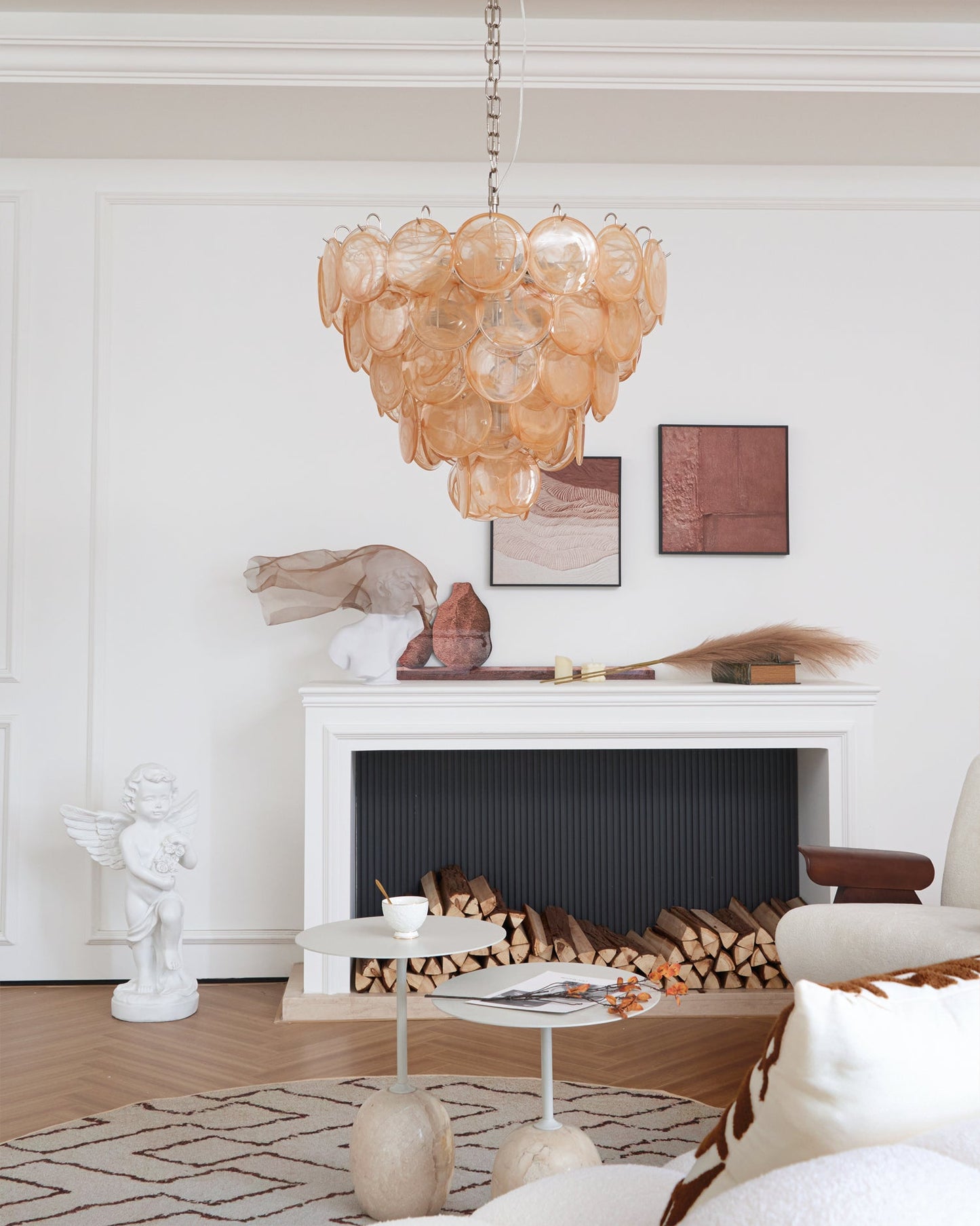 Murano Caramel Disc Chandelier