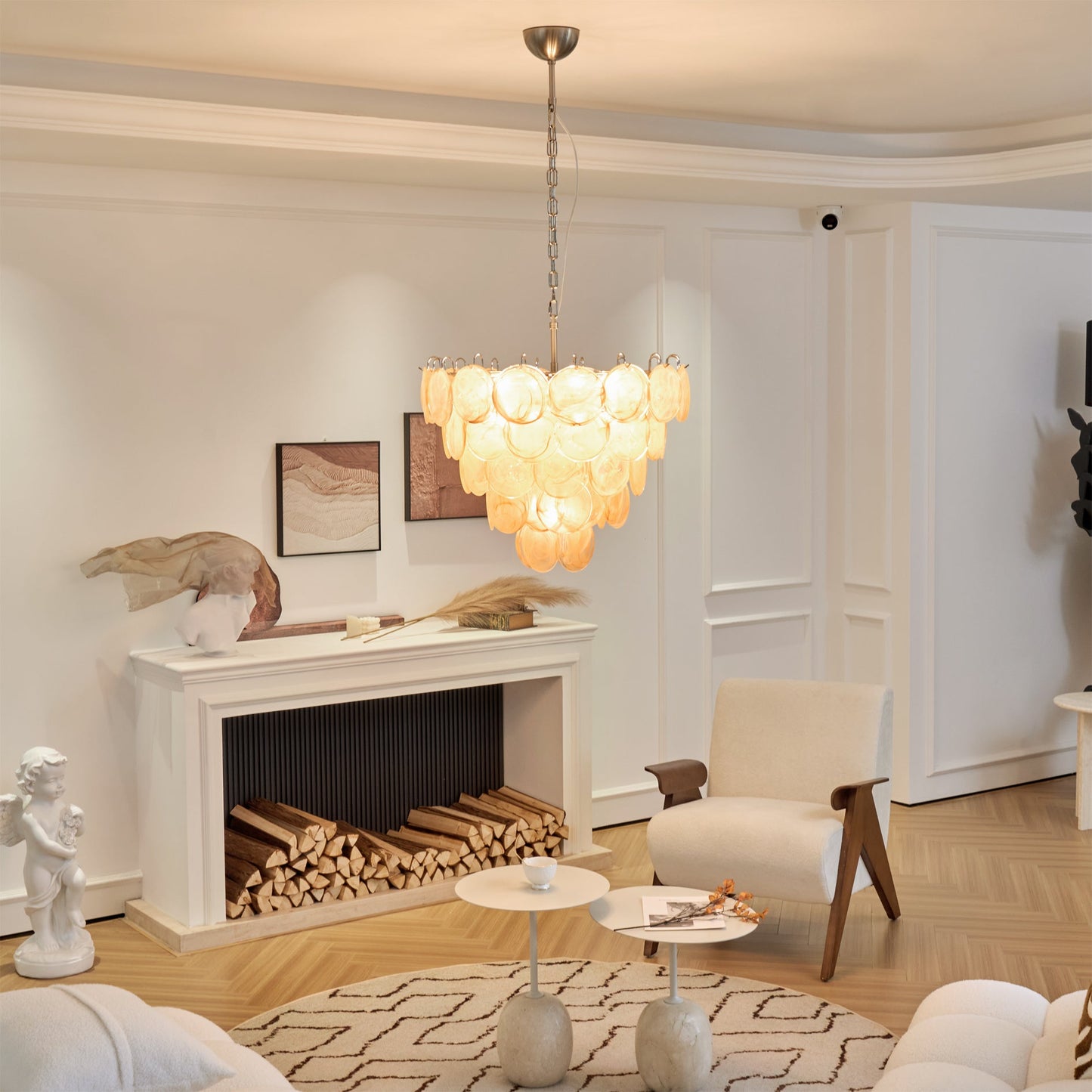 Murano Caramel Disc Chandelier