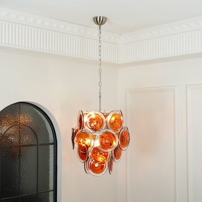 Orange Murano Vistosi Chandelier
