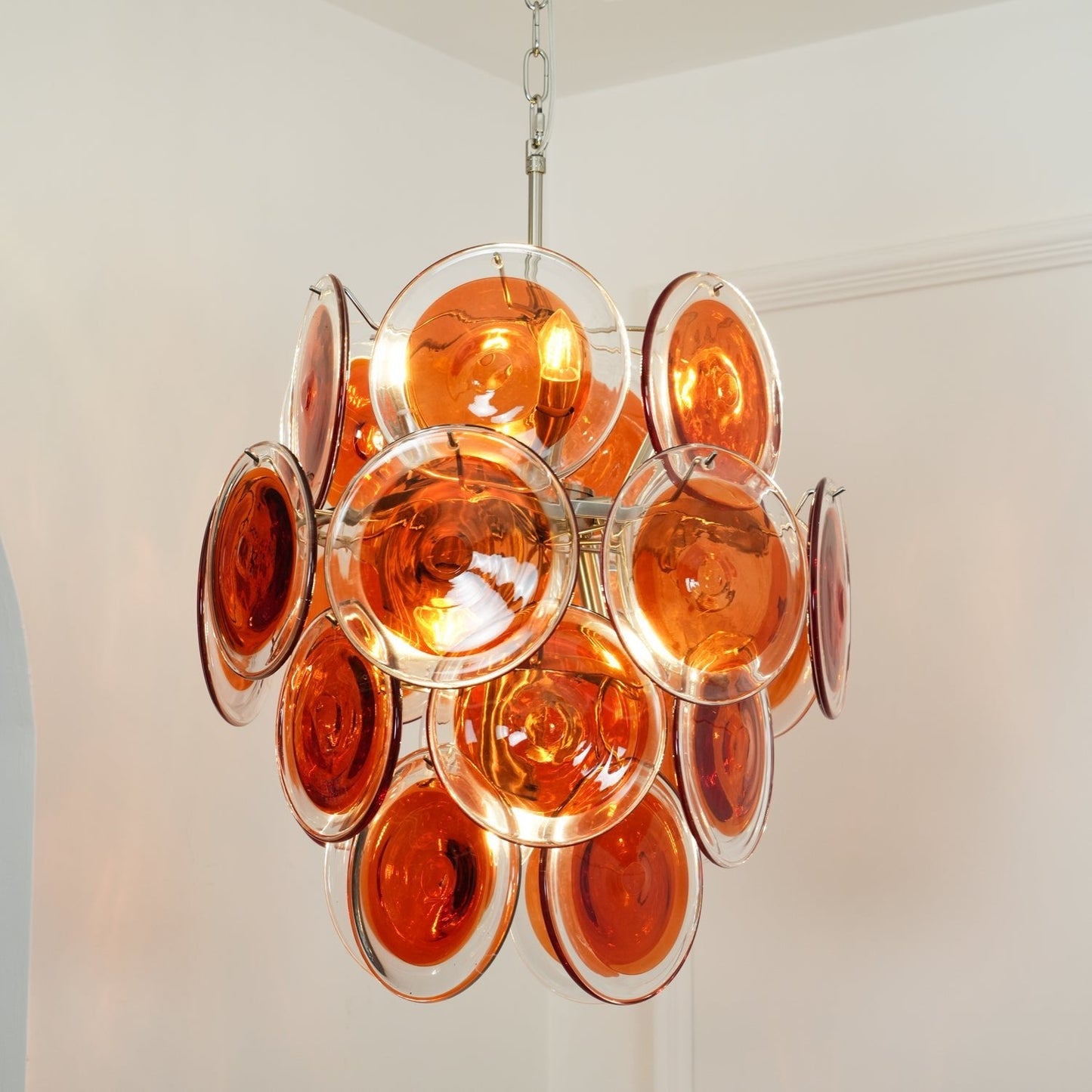 Orange Murano Vistosi Chandelier