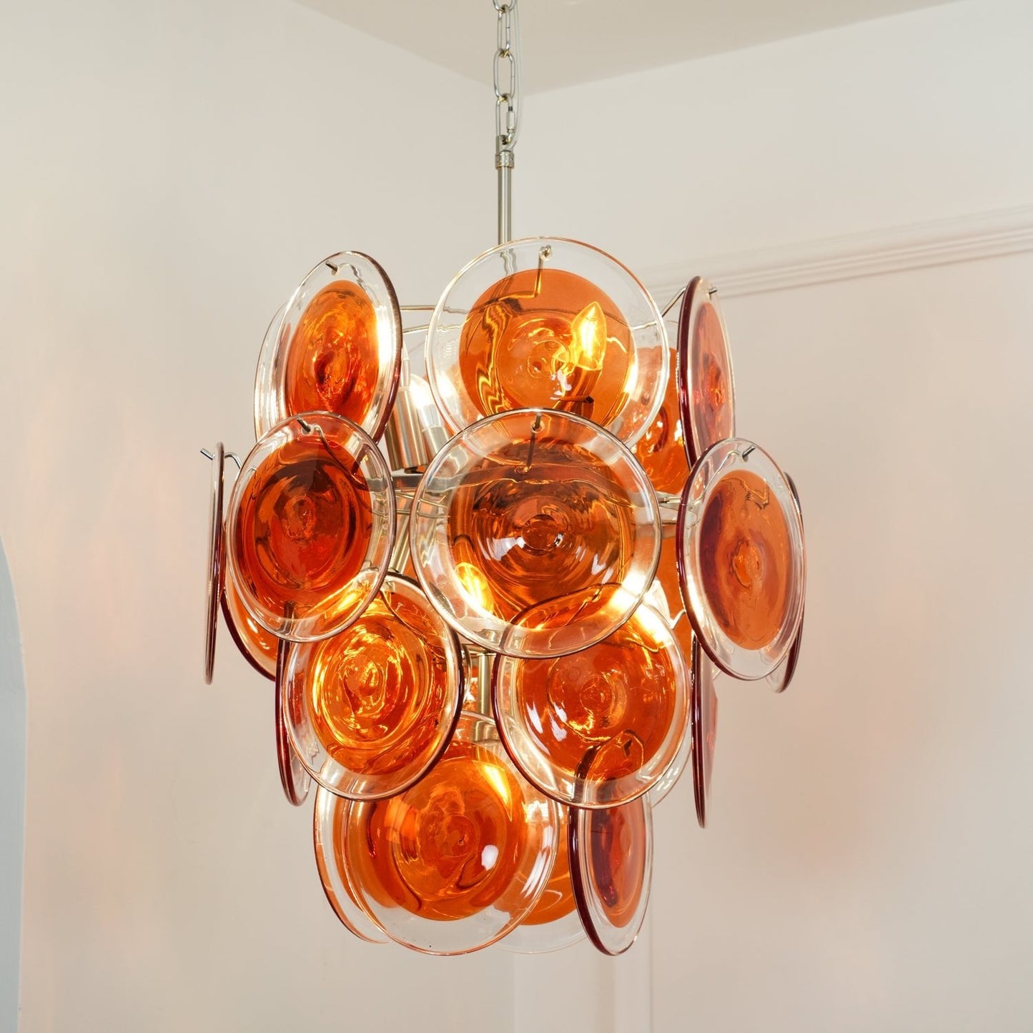 Orange Murano Vistosi Chandelier