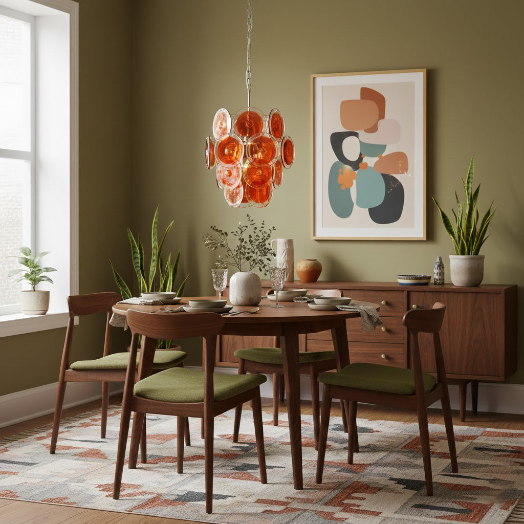 Orange Murano Vistosi Chandelier