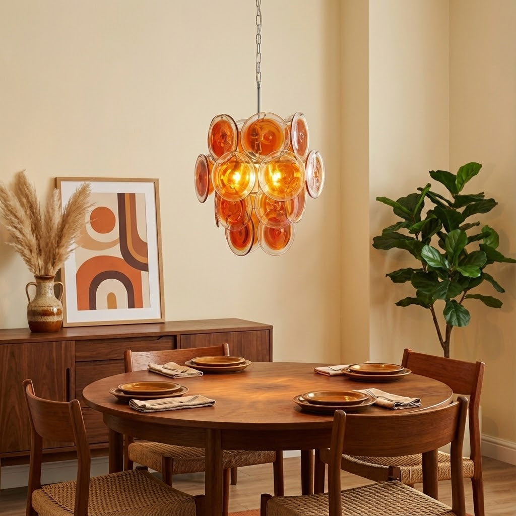 Orange Murano Vistosi Chandelier