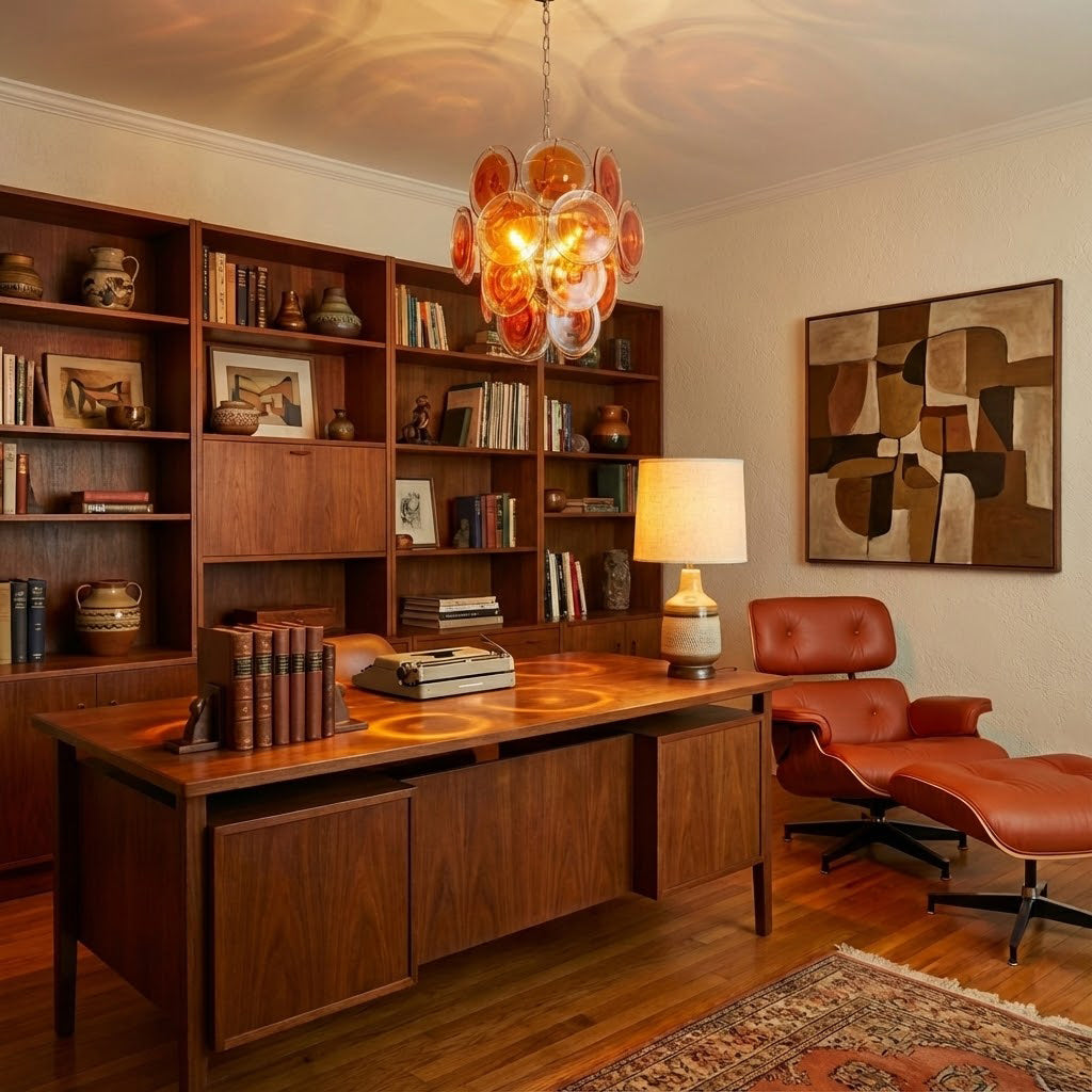 Orange Murano Vistosi Chandelier