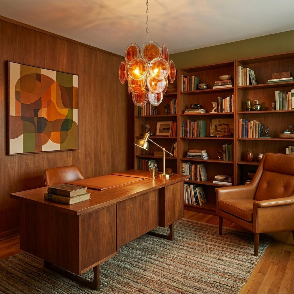 Orange Murano Vistosi Chandelier