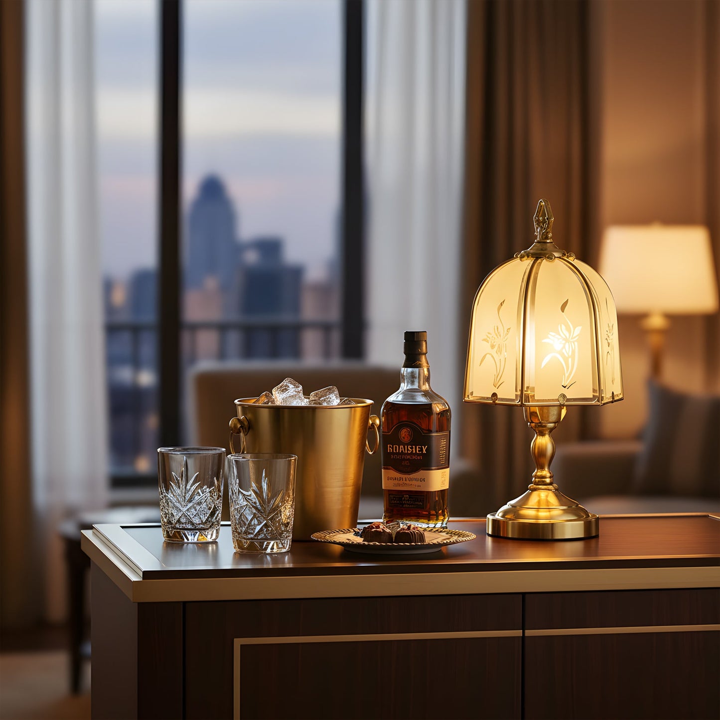 Orchid Glass Table Lamp
