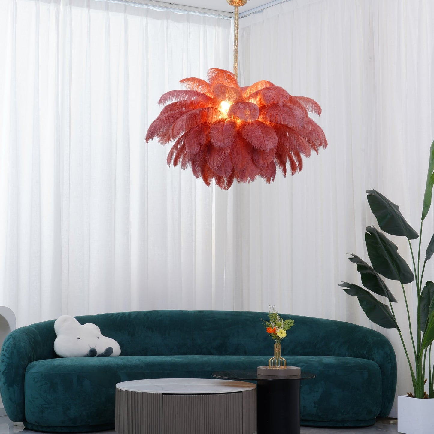 Ostrich Feather Chandeliers