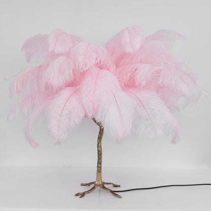 Ostrich Feather Table Lamp