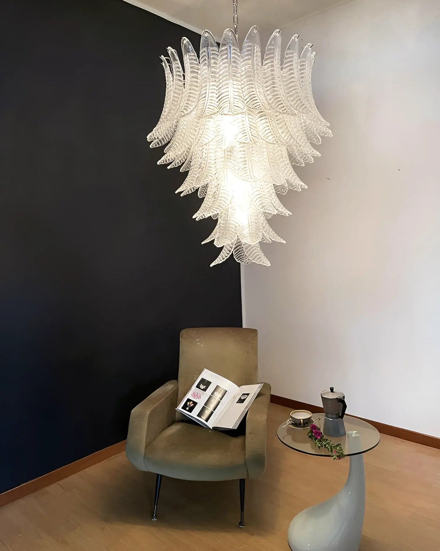 Palm Leaf Murano Chandelier