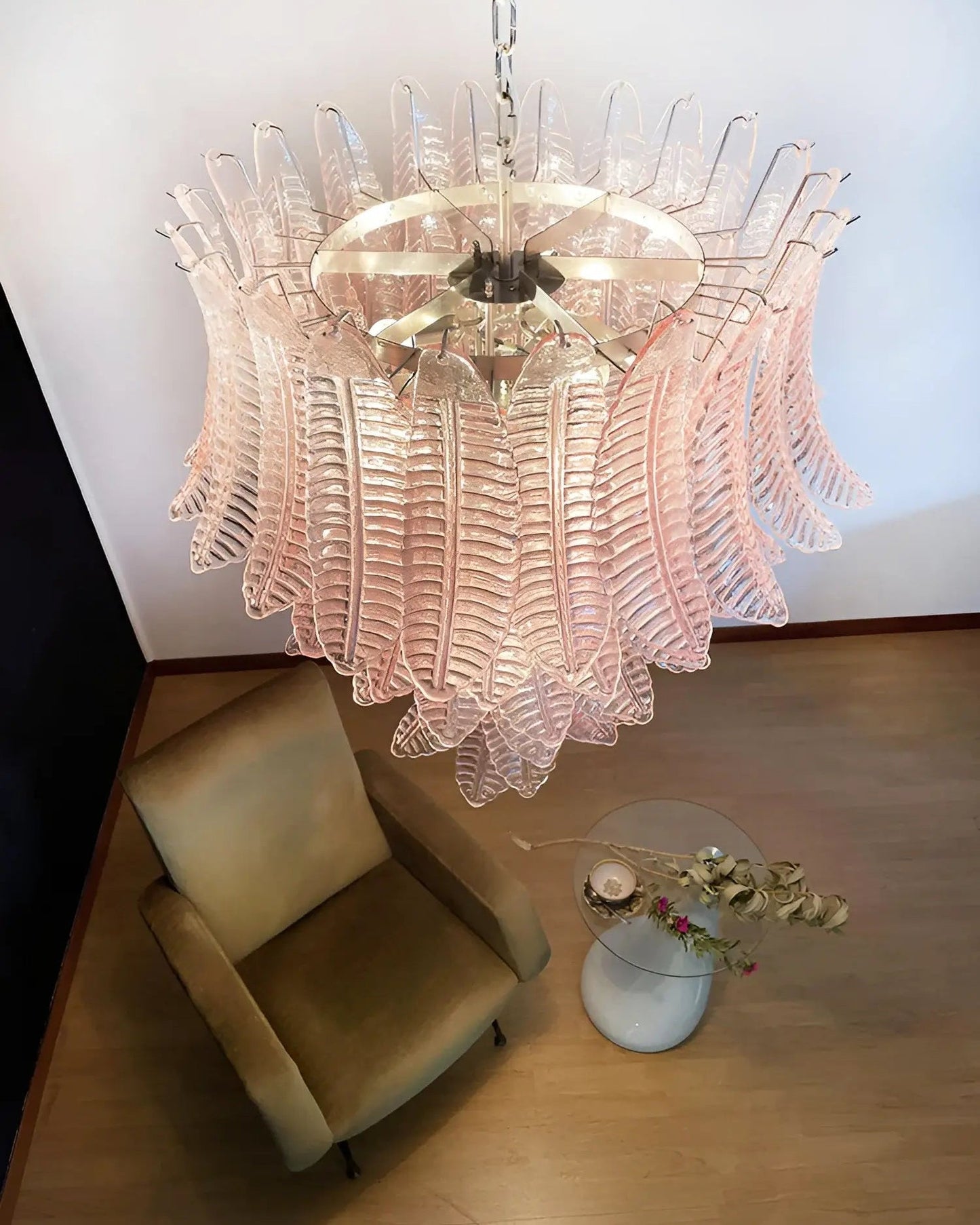 Palm Leaf Murano Chandelier