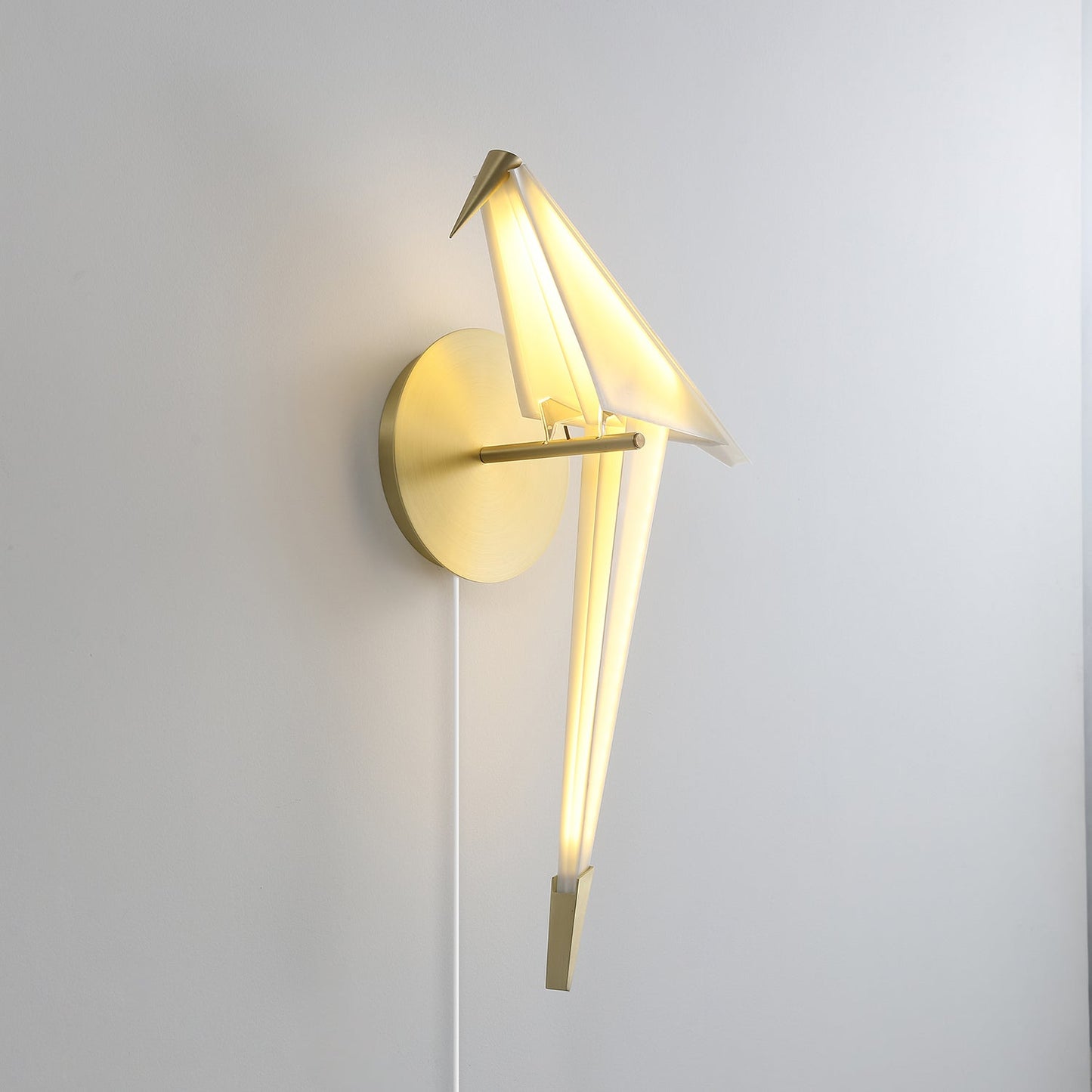 Perching Bird A Plug In Wall Lamp