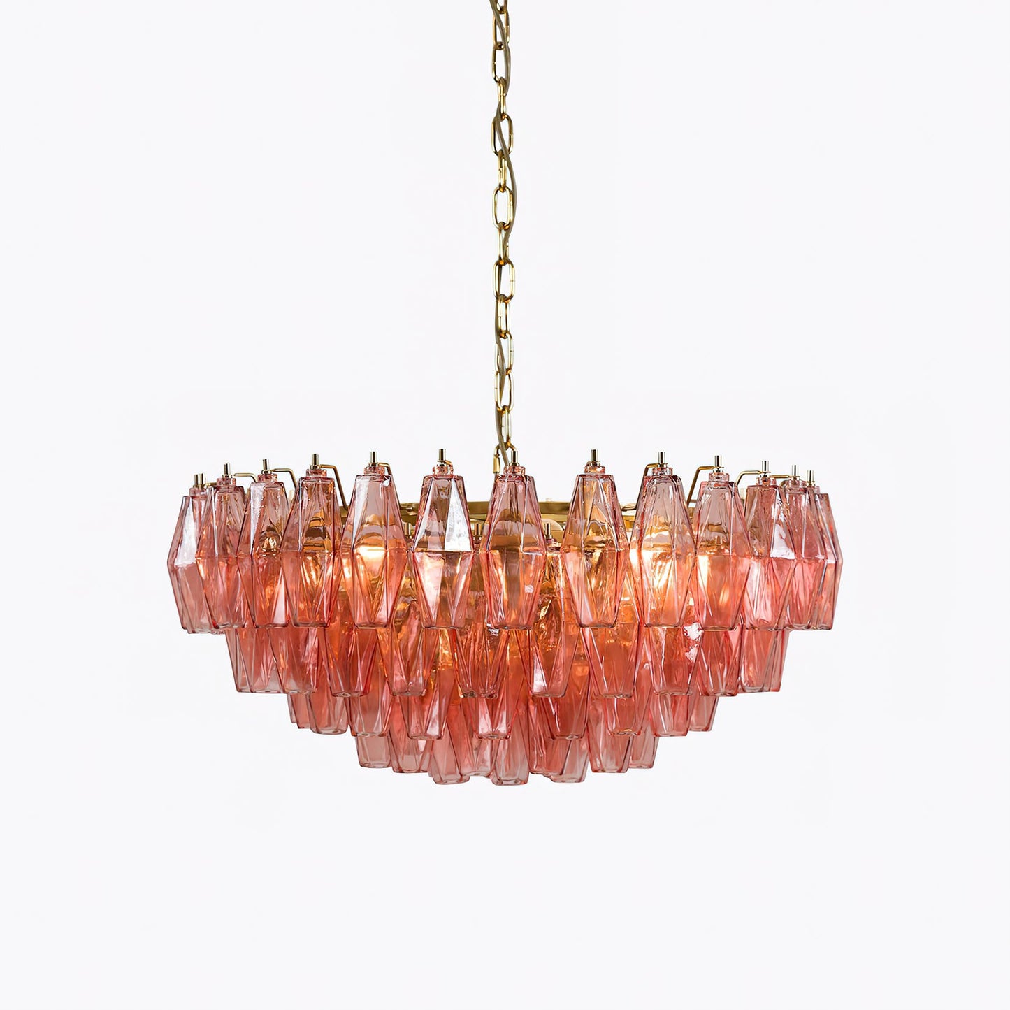 Pink Polygon Drop Chandelier