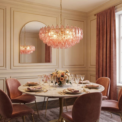 Pink Polygon Drop Chandelier