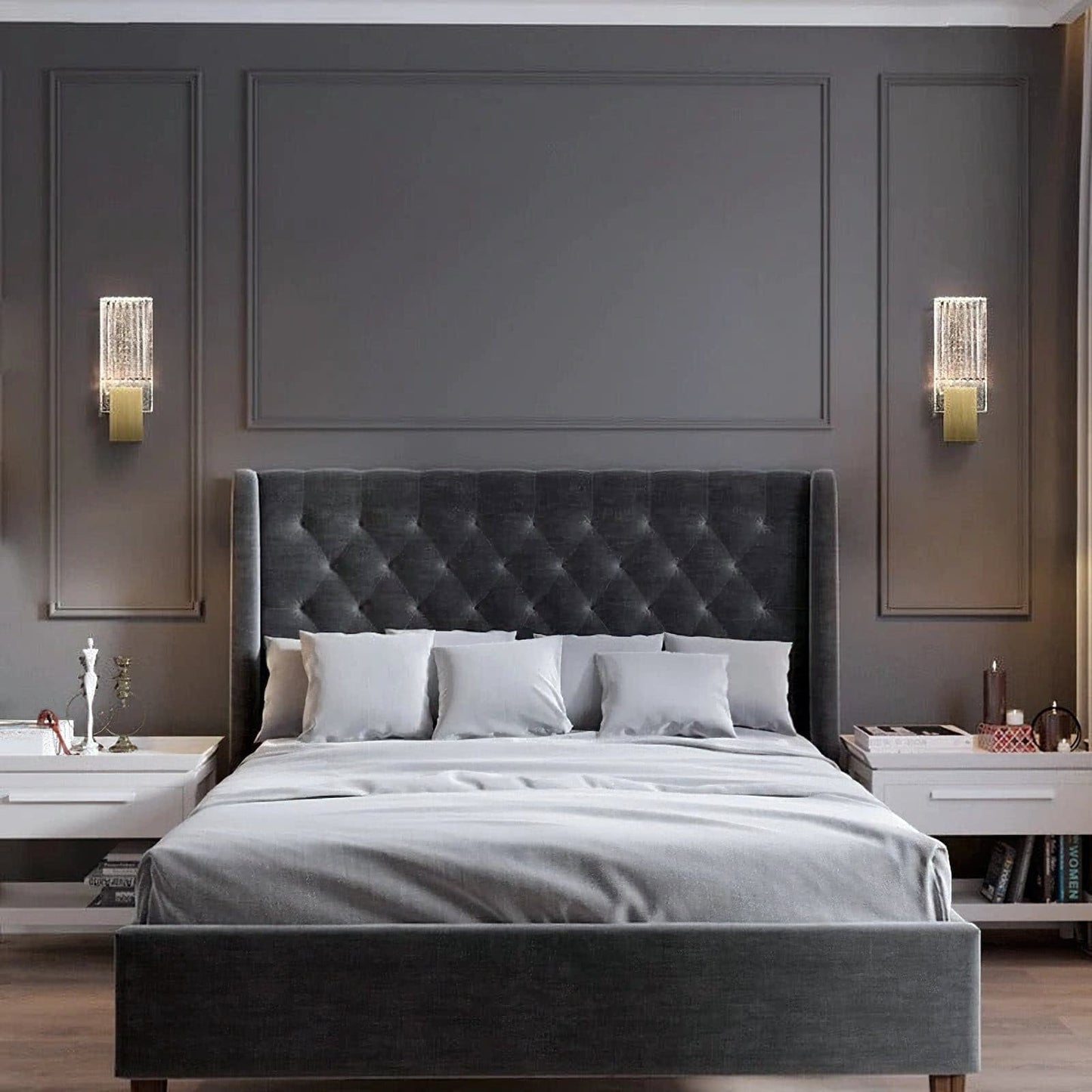 Pleated Crystal Wall Lamp