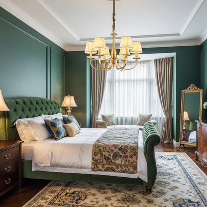 Pleated Brass Chandelier