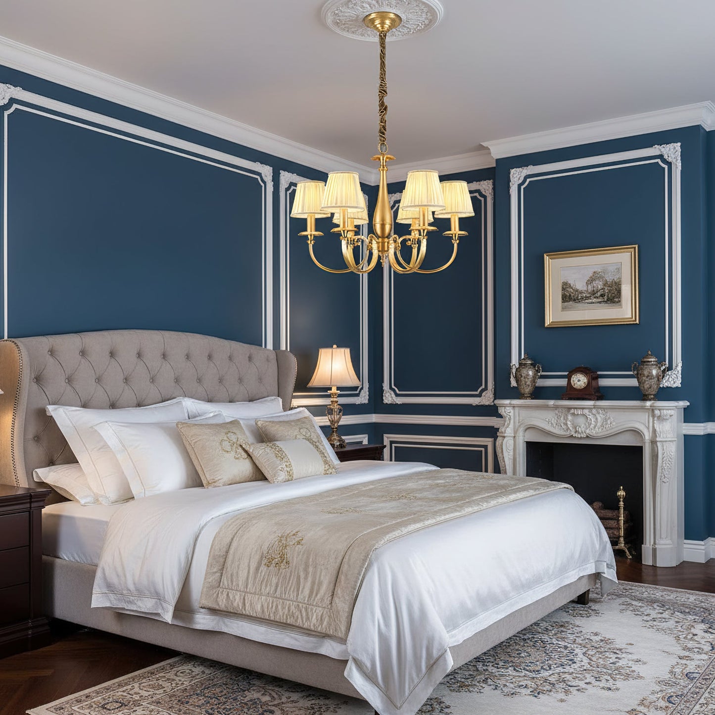 Pleated Brass Chandelier