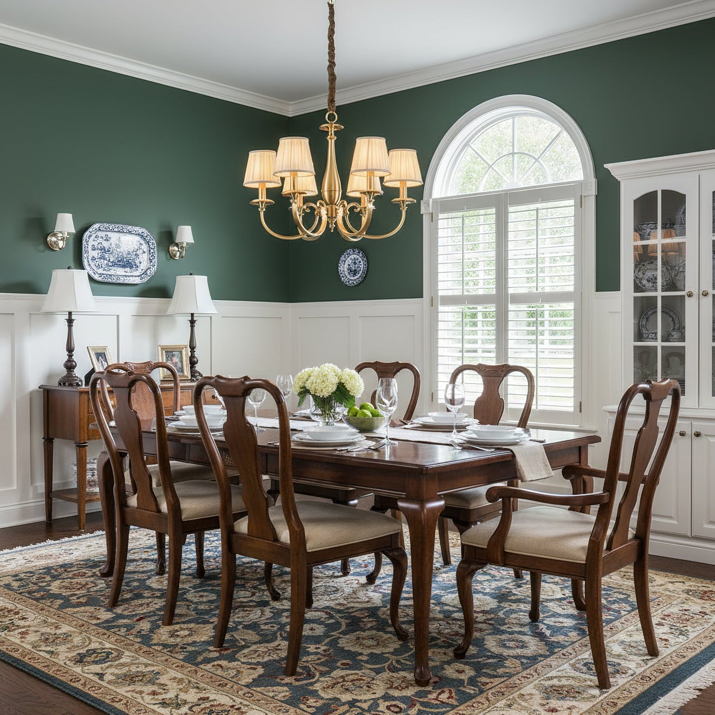 Pleated Brass Chandelier