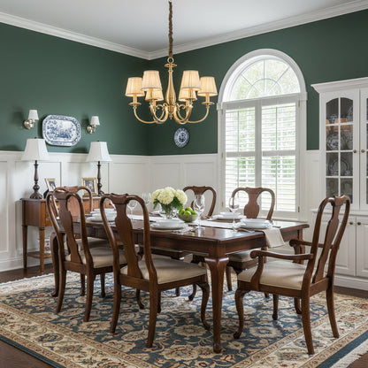 Pleated Brass Chandelier
