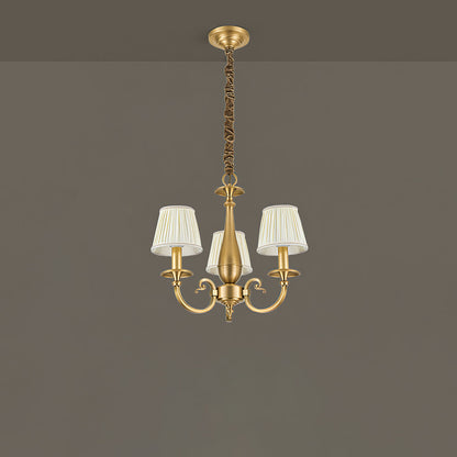 Pleated Brass Chandelier
