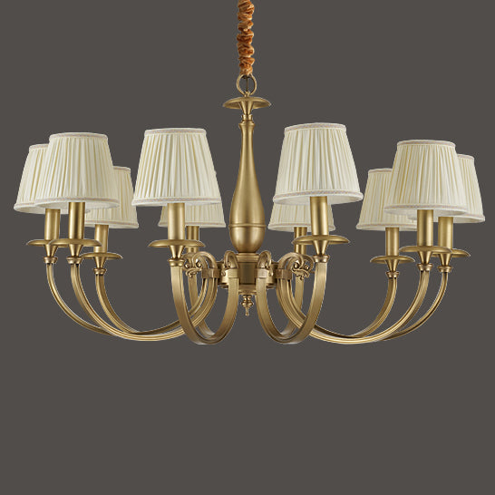 Pleated Brass Chandelier