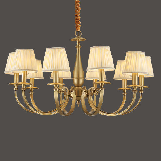 Pleated Brass Chandelier