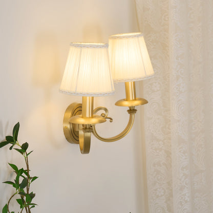 Pleated Brass Wall Lamp